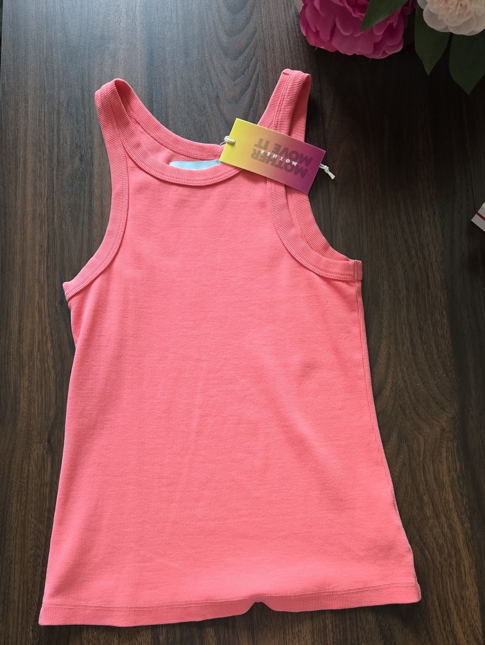 Coral Pink Ribbed Tank